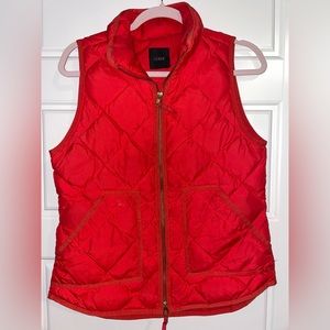 J. Crew Excursion Puffer Down Vest Red SzM